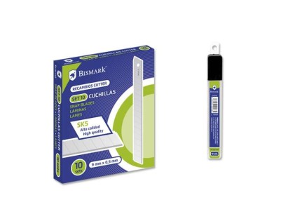 Bismark Blister da 10 lame di ricambio in acciaio di alta qualità - Dimensioni 9mmx0.5mm - Acciaio SK5