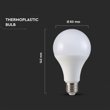 V-TAC Lampadina LED E27 18W A80 3000K