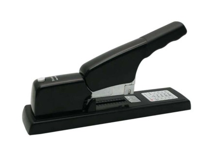 Bismark Stapler per carta spessa 13 mm - Funzione di pinzatura piatta - Previene rigonfiamenti negli angoli - Capacit&agrave; per un gran numero di fogli - Colore nero