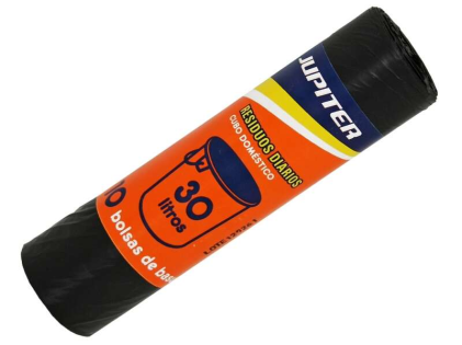 Rotolo da 10 sacchi per la spazzatura da 30 litri Jupiter - Qualità Premium - Nero