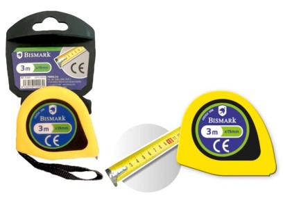 Flessometro Bismark resistente 3 m per casa e ufficio - Nastro da polso - Include freno - Colore giallo