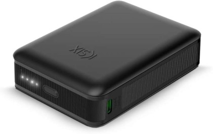 Ksix Powerbank Nano 10.000 mAh - Formato tascabile - Power Delivery - 22,5 W - Cavo da USB-C a USB-C - Ricarica simultanea - Colore Nero