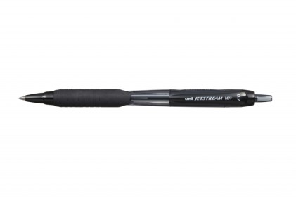 Penna a sfera Uni-ball JetStream 101 - Penna a sfera da 0,7 mm - Tratto da circa 0,35 mm - Inchiostro ad asciugatura istantanea - Impugnatura in gomma - Nero