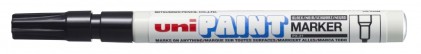 Marcatore a vernice Uni-ball PX-21 - Punta acrilica da 0,8-1,2 mm - Permanente su tutte le superfici - Resistente alla luce e all'acqua - Corpo in alluminio - Nero