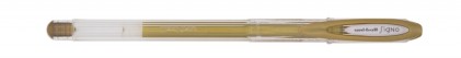 Penna a sfera con inchiostro gel Uni-ball Signo Noble Metal UM-120NM - Punta a sfera da 0,8 mm - Inchiostro resistente all'acqua e alla luce - Scrive su carta bianca e nera - Colore oro