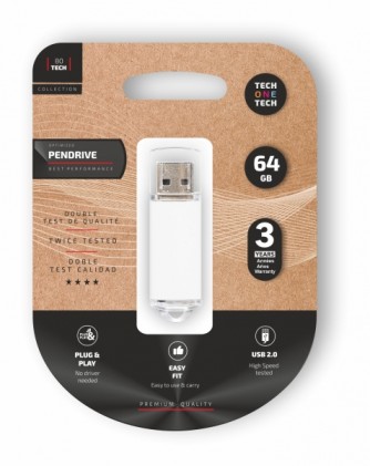 TechOneTech Basic USB 2.0 Memoria 64GB (Pendrive)