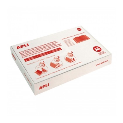 Apli Box da 100 copertine per libri 280 mm PVC 130 micron - Patta autoregolante - Facile da foderare in 3 passaggi - Trasparente