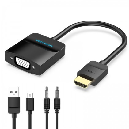 Convertitore Vention HDMI maschio a VGA femmina con jack da 3,5 mm - 0,15 m - colore nero
