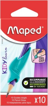 Maped Kidy Lern ​​Confezione da 10 guide per dita per matite - Modello squalo - Guida rimovibile - Adatto alla maggior parte delle matite - Per studenti dai 3 ai 7 anni