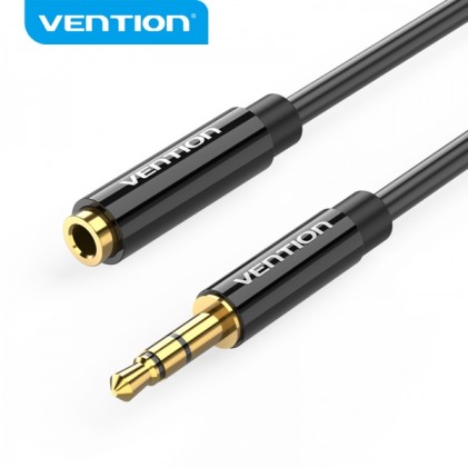 Cavo di prolunga stereo Vention da 3,5 mm Jack maschio a 3,5 mm Jack femmina - 0,5 m - Nero