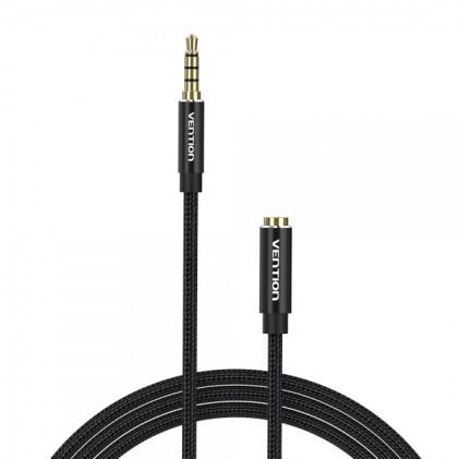 Cavo stereo Vention da 3,5 mm Jack maschio a 3,5 mm Jack femmina - 0,5 m - Nero