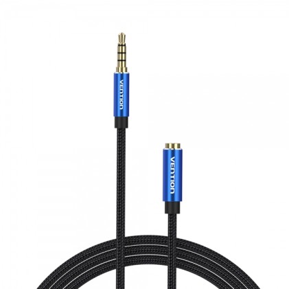 Cavo prolunga audio Vention TRSS da 3,5 mm maschio a femmina - 1,5 m - Cotone intrecciato - Alluminio blu