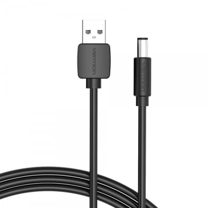Cavo di alimentazione Vention USB-A maschio a DC 5,5 mm - 0,5 m - Nero