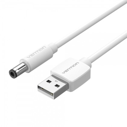 Cavo di alimentazione Vention da USB-A maschio a DC 5,5 mm maschio - 0,5 m - Bianco