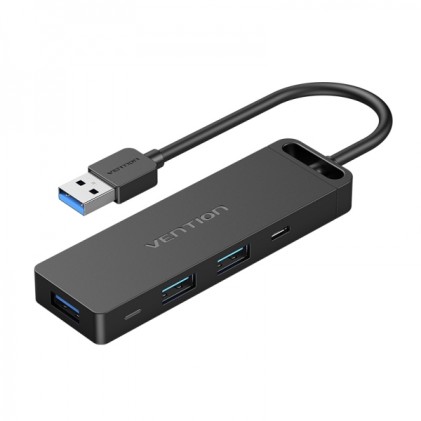 Vention HUB 6 in 1 da USB 3.0 a USB 3.0x3/TF/SD/Micro-B - 0,15 m - Nero