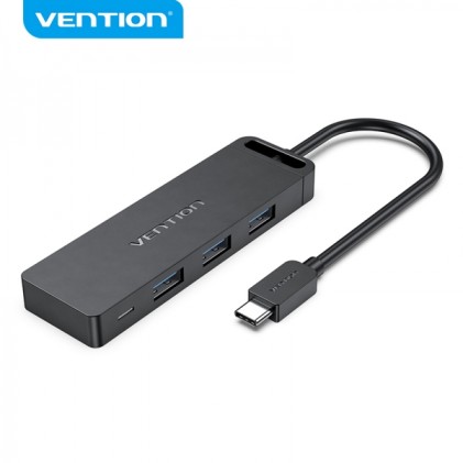 Vention HUB 5 in 1 USB-C a 3xUSB3.0/USB-C(Gen1)/Micro-B alimentato - 0,15 m - Colore nero