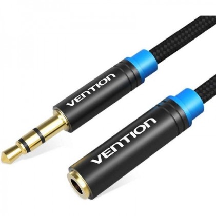 Cavo di prolunga stereo Vention Jack 3.5 maschio a Jack 3.5 femmina - 5 m - Nero