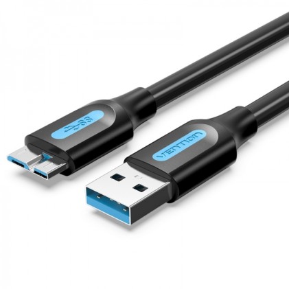 Cavo Vention USB 3.0 maschio a MicroUSB maschio - 2A - 10W - 5 Gbps - 3 m - Colore nero