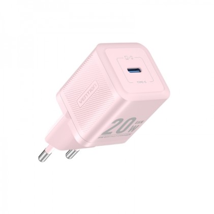 Caricatore da muro Vention GaN USB-C 20W - Ricarica rapida EU - Colore rosa