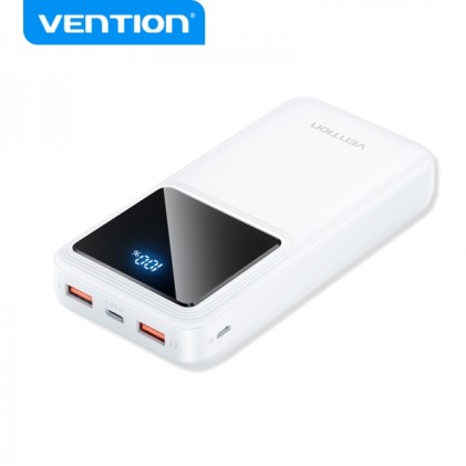 Vention Powerbank Batteria 20000mAh 22,5W USB (C+A+A) con schermo LED - Colore bianco