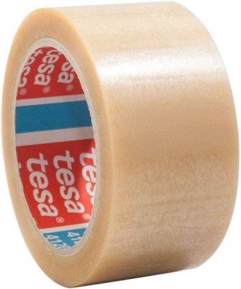 Sigillo per imballaggio standard Tesa 4120 50 mm x 66 metri - Realizzato in PVC - Adesivo in gomma naturale - Trasparente