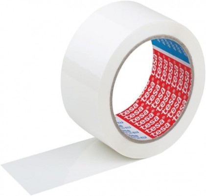 Sigillo per imballaggio Tesa 4089 50 mm x 132 metri - Realizzato in polipropilene - Adesivo in gomma naturale - Colore bianco