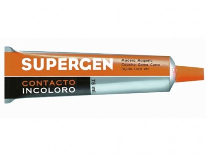 Supergen Contact Glue Incolore 75ml - Asciugatura Rapida - Non Contiene Toluene - Resistenza all'Invecchiamento e ai Raggi UV