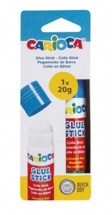 Colla stick Carioca 20gr - Ideale per casa, scuola e ufficio - Incolla carta, foto, tessuti e altro - Senza solventi - Vari colori