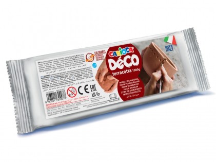Pasta modellabile in terracotta Carioca 1000g - Adatta a tutte le tecniche di modellazione - Indurisce all'aria senza cottura - Facile da lisciare - Colore marrone