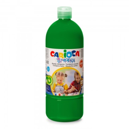 Tempera Carioca Flacone - 1000ml - Colori Super Lavabili - Facili da Miscelare - Applicabili su Materiali Porosi - Elevata Opacit&agrave; - Colore Verde
