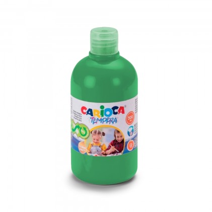 Tempera Carioca Bottiglia - 500ml - Colori Super Lavabili - Facili da Miscelare - Applicabili su Materiali Porosi - Elevata Opacit&agrave; - Colore Verde