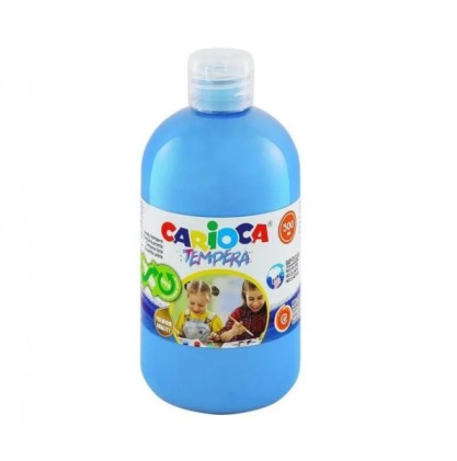 Tempera Carioca Flacone - 500ml - Colori Super Lavabili - Facili da Miscelare - Applicabili su Materiali Porosi - Elevata Opacit&agrave; - Colore Blu