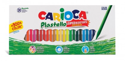 Carioca Confezione da 30 Tagliapasta in Plastica - Extra Puliti - Non Lasciano Colore Sulle Mani - Durano Tre Volte Più a Lungo - Colori Brillanti e Lavabili - Facili da Affilare - Vari Colori