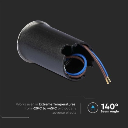 V-TAC Faretto LED Segnapasso a Cilindro da Interramento 1W Colore Argento 12V 3000K IP67 Driver non Incluso