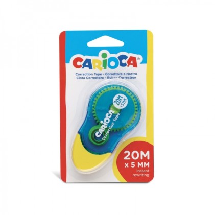 Nastro correttore Carioca 20mx5mm - Ideale per qualsiasi tipo di carta - Colore bianco
