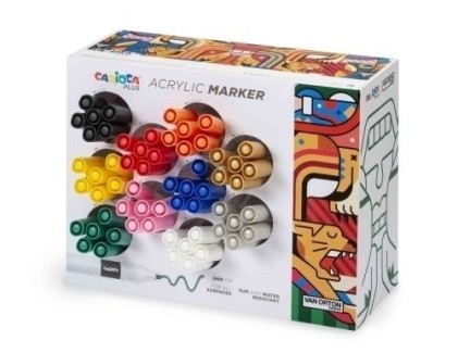 Espositore Carioca Plus con 60 pennarelli acrilici - 10 color