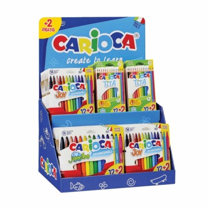 Espositore da tavolo Carioca da 48 unit&agrave; assortite 12+2 omaggio - Colori assortiti