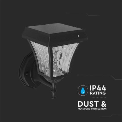 V-TAC PRO Lampada LED Solare Samsung da Muro Colore Nero Opaco 3in1 IP65