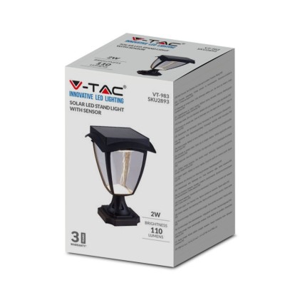 V-TAC PRO Lampada LED Solare Samsung da Terra Colore Nero Opaco 3000K+6000K IP65