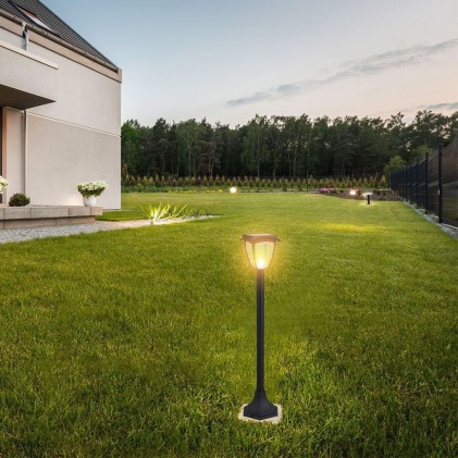 V-TAC PRO Lampada LED Solare Samsung da giardino con Palo Colore Nero Opaco 3000K+6000K IP65