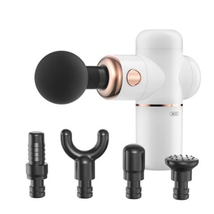 Massaggiatore portatile XO - Batteria da 3000 mAh - Caricabatterie di tipo C - 4 accessori inclusi - Bianco