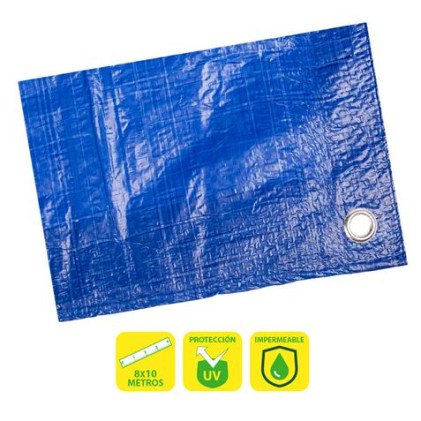 Sungarden Tenda da sole / Telo con occhielli in metallo 8x10m - Blu