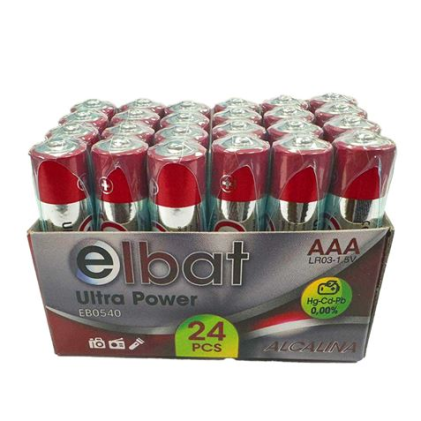 Elbat Confezione da 24 batterie alcaline LR03/AAA - Vari colori