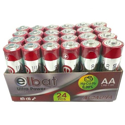 Elbat Confezione da 24 batterie alcaline LR6/AA - Vari colori