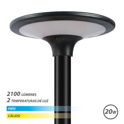 Lampione stradale a LED solare Elbat 20W 2100Lm 3000K/6000K - Nero