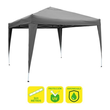 Tenda pieghevole in acciaio Sungarden 3x3m Grigio - Bianco