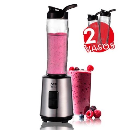 Frullatore Muvip Smoothie 300W Acciaio Inox 2 Bicchieri 600ml - Vari Colori