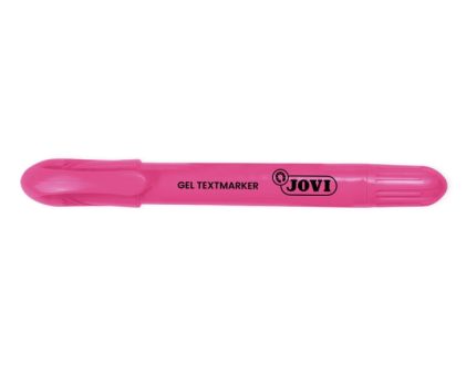 Evidenziatore fluorescente Jovi Gel Textmarker - Gel asciutto - Non necessita di punta - Non sbava - Asciugatura rapida - Resistente alla luce nera - Rosa