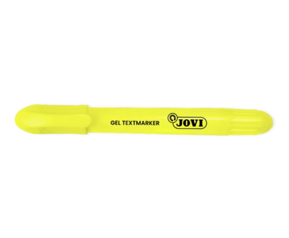 Jovi Gel Textmarker Pennarello fluorescente per testi - Gel asciutto - Non necessita di punta - Non sbava - Asciugatura rapida - Resistente alla luce nera - Giallo