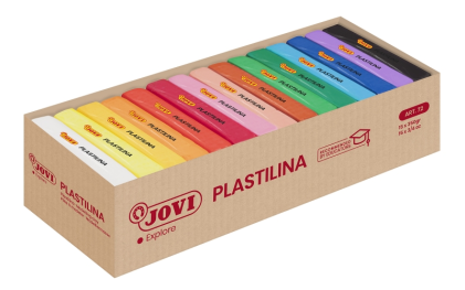 Jovi Espositore da 15 Compresse di Plastilina 350gr - Molto Modellabile - Non Secca - Colori Assortiti